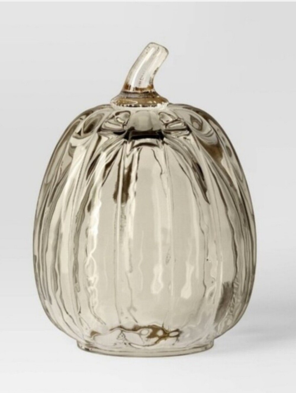 Threshold Medium Hammered Glass Pumpkin Tall- Champagne